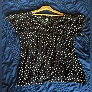 Plus size ladies short sleeve blouse